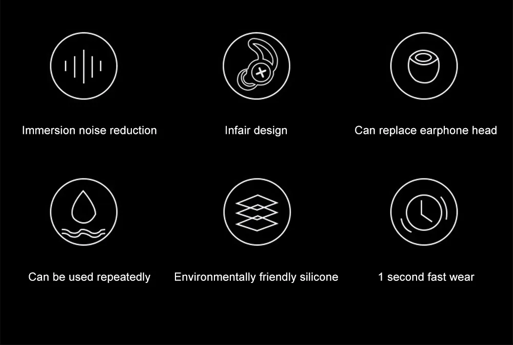 Ear Protection Plugs Anti Snoring Sleep Noise Reduction Earplug Silicone Black Sleep Soundproof 