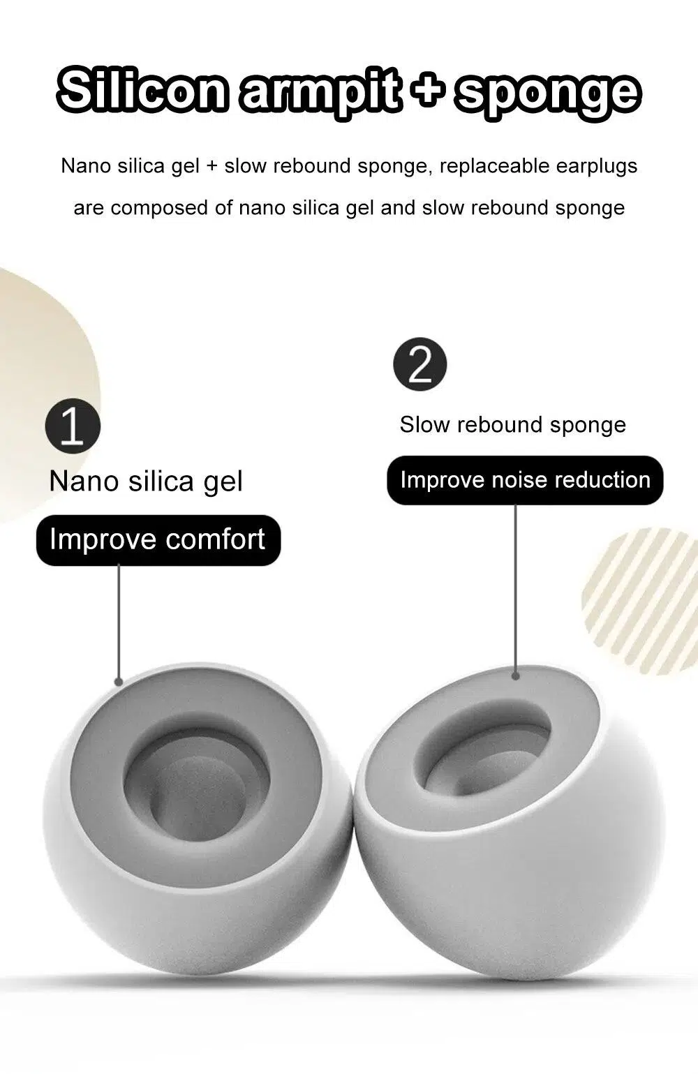 Sleep Noise Reduction Earplug Silicone Black Sleep Soundproof Memory Foam Tapones Oido Ruido Anti Snoring Ear Protection Plugs