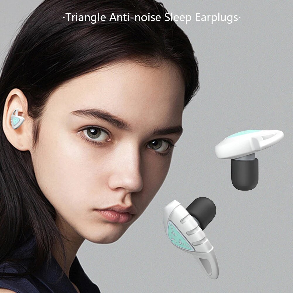 Ear Plugs Silicone Noise Canceling Ear Protection for Travel Sleeping Sound Insulation Anti Noise Memory Form Triangle Noise Reduction Earplugs
