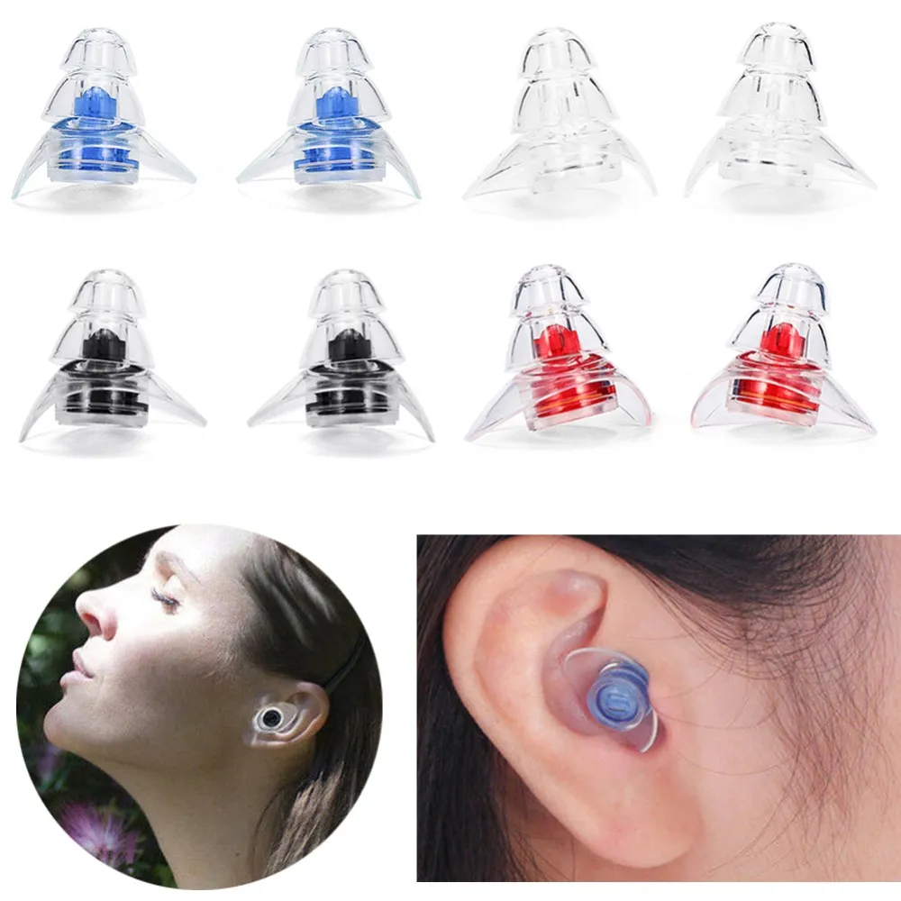 1Pair Earplugs Noise Cancelling For Sleeping Study Concert Hear Safe Noise Reduction Earplug Hear Protection Silicone Ear Plugs (Does not include Case)