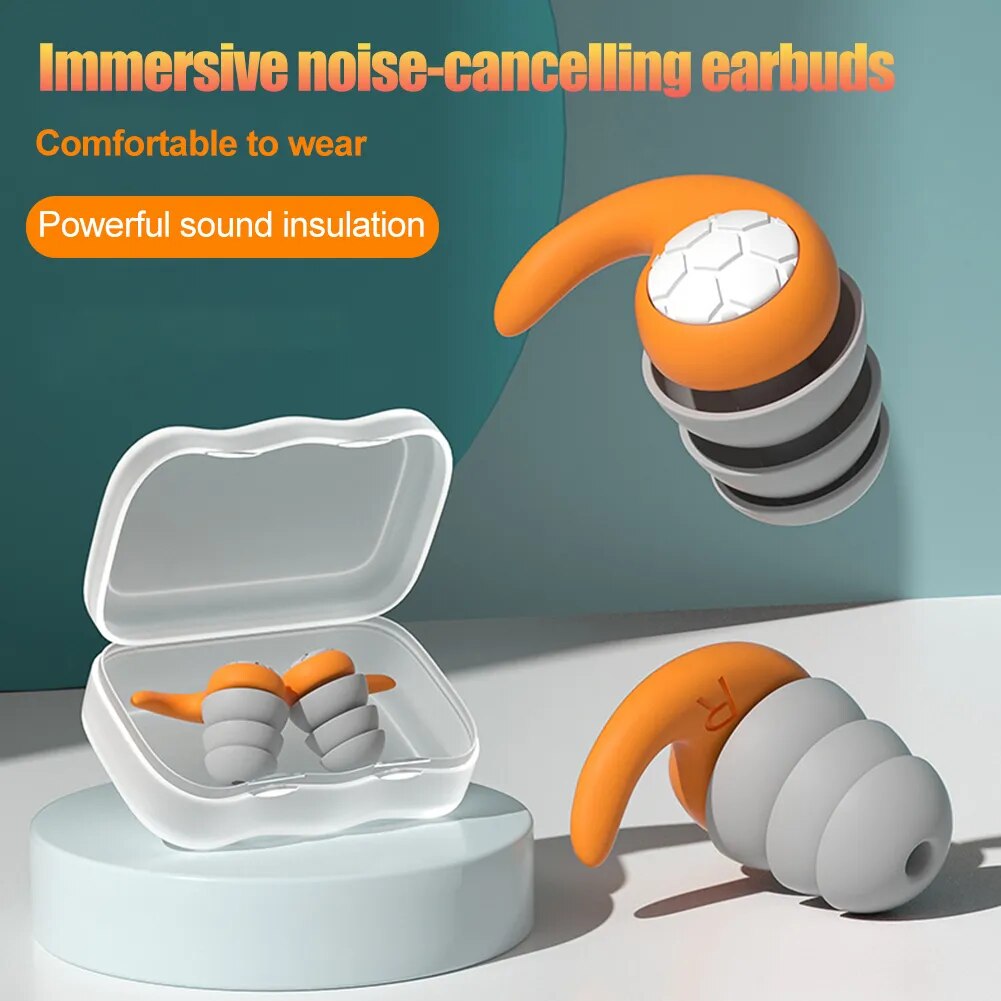 1Pair Ear Plugs Sleeping Noise Reduction Ear Protector Soft Nano Silica Gel Earplug Waterproof Earplugs