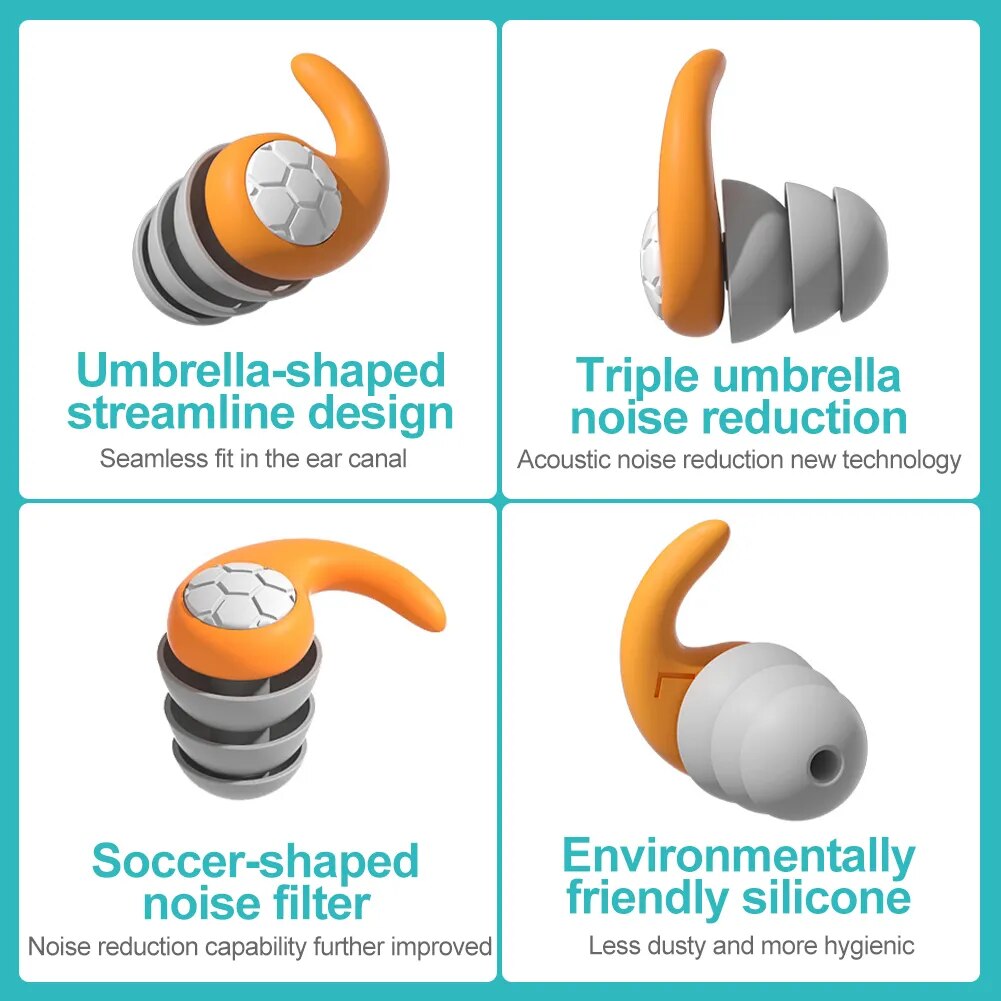 1Pair Sleeping Ear Plugs Noise Reduction Ear Protector Soft Nano Silica Gel Earplug Waterproof Tapones Para Dormir Earplugs
