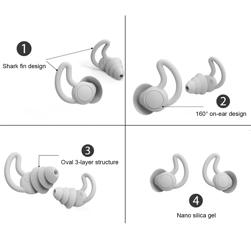 1-3Pairs Sleeping Ear Plugs Silicone Sleep Noise Reduction Swim Waterproof Earplugs Ear Protection Anti-Noise Ear Plug