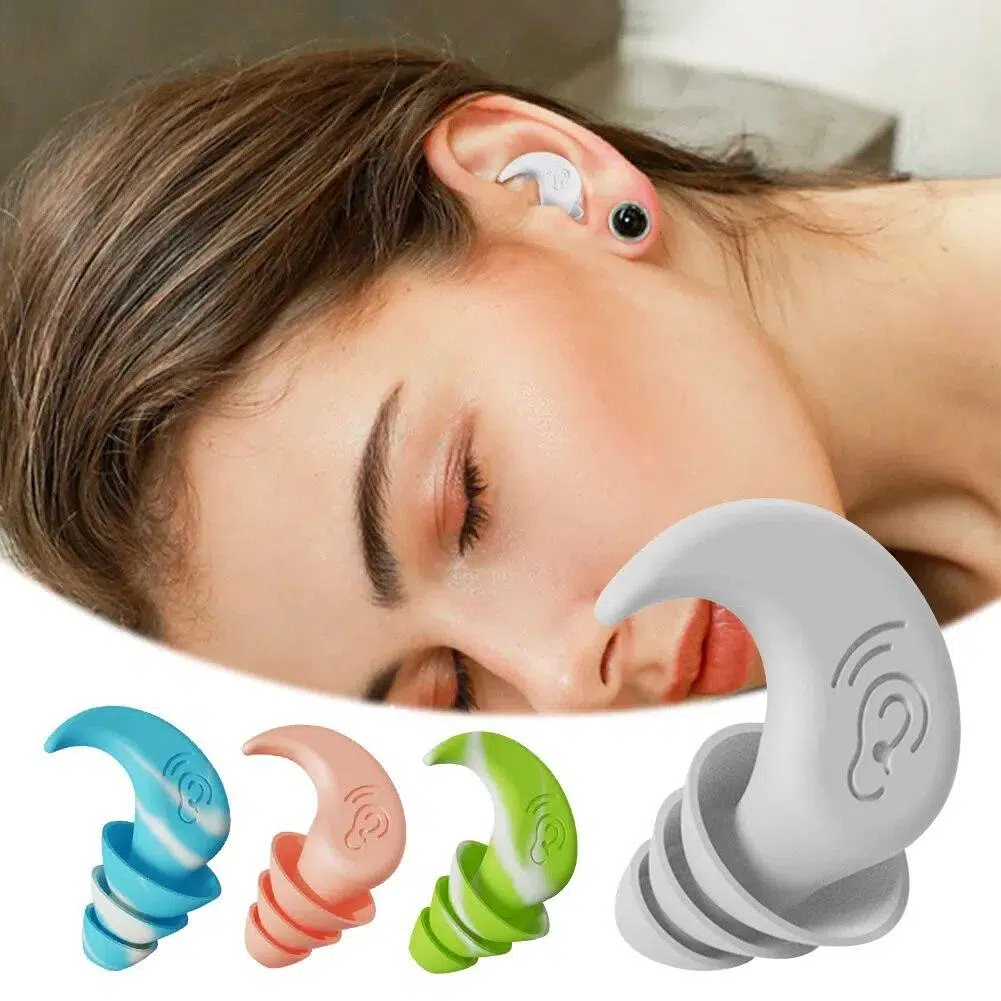 Ear Escape Loop Shaped Earplugs for Sleep Noise Canceling Hearing Protection Silicone Earplugs Waterproof Swimming Ear Plugs For Sleeping Diving Surf Soft Comfort Swimming Ear Protector