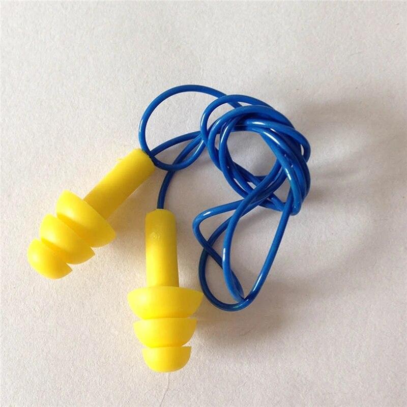 New Waterproof Soft Silicone Corded Ear Plugs Travel Sleep Noise Prevention Earplugs Noise Reduction Swimming Earplugs Earmuff