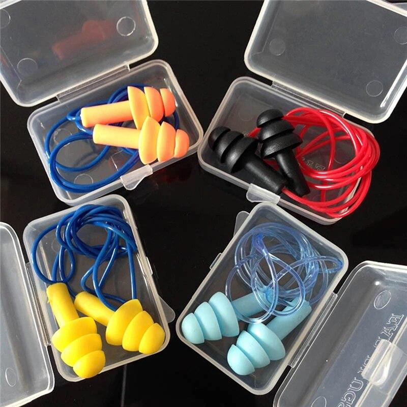 New Waterproof Soft Silicone Corded Ear Plugs Travel Sleep Noise Prevention Earplugs Noise Reduction Swimming Earplugs Earmuff