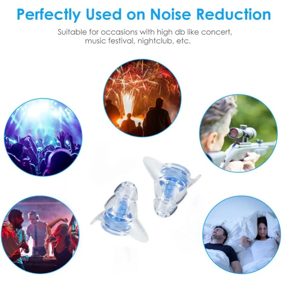 Anti-noise Ear Plugs Ear Protection Soft Silicone Reusable Music Earplugs Noise Reduction For Sleep DJ Bar Bands Sport W/ Case