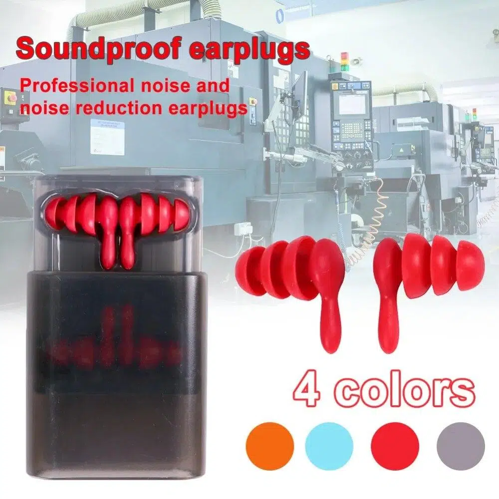 2 Pairs Earplugs Anti Noise Ear Plug Sound Insulation Noise Canceling Ear Protection Sleeping Travel Waterproof Soft Silicone Swimming Earplugs