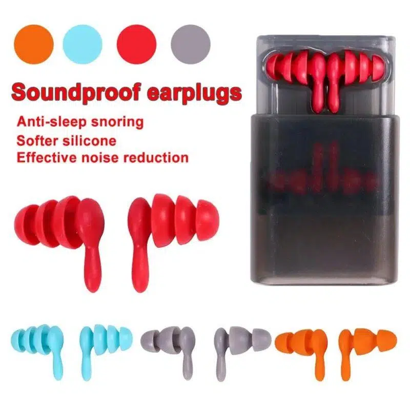 2 Pairs Earplugs Anti Noise Ear Plug Sound Insulation Noise Canceling Ear Protection Sleeping Travel Waterproof Soft Silicone Swimming Earplugs - Image 2