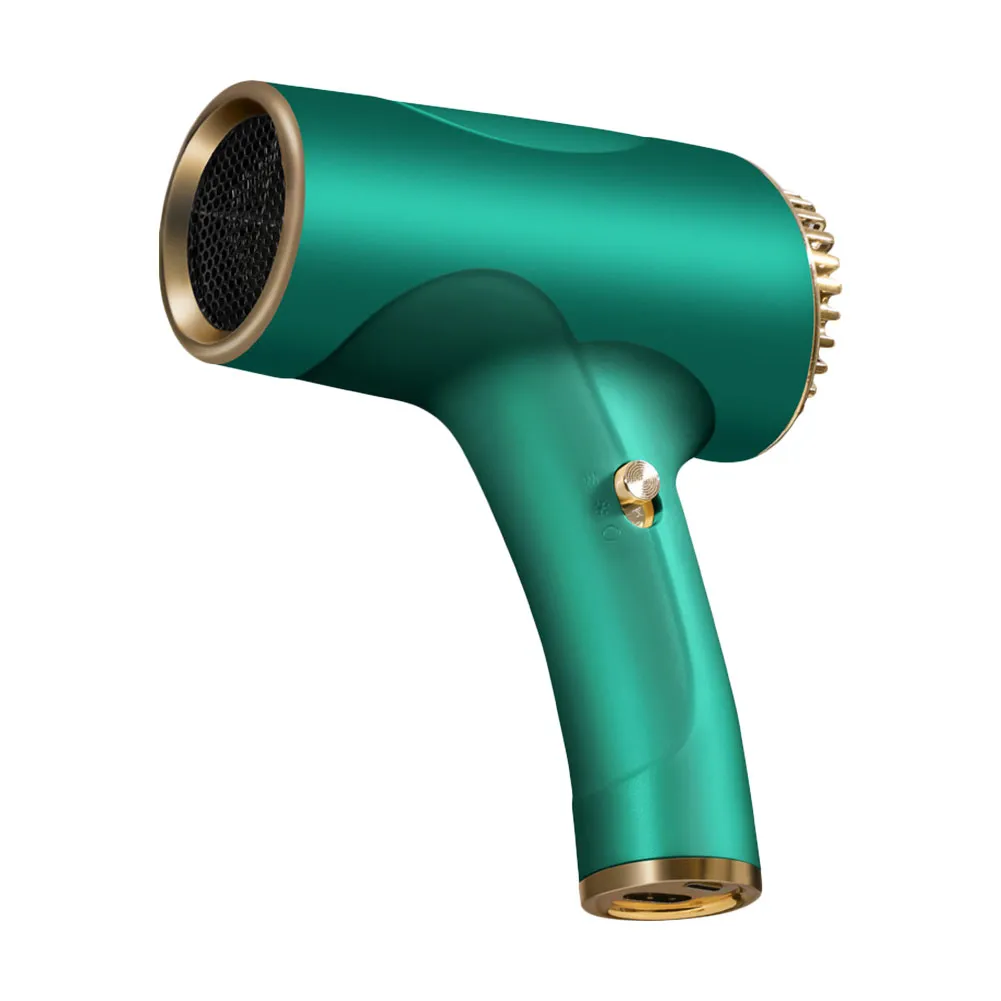 Portable Hair Dryer 2600mAh 40/500W USB Rechargeable 2 Gears Powerful Cordless Anion Handy Blow Dryer for Household Travel Salon