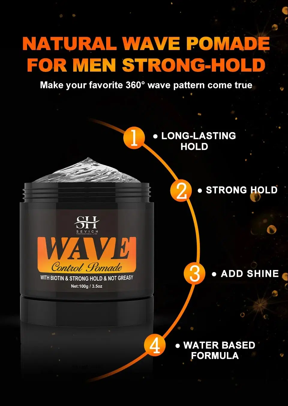 Edge Control Hair Gel Wavy Frizz Control Gelatin For Curly Hair Anti-Hair Loss Pomade Hair Styling Nourishing Wax For Hair Man