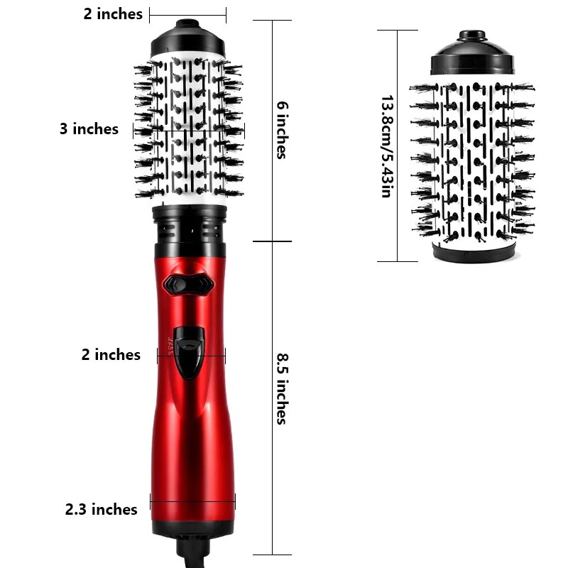 3-in-1 Multi-Directional Hot Air Styler and Rotating Hair Dryer, Hair Straightener Brush Hair Dryer Brush Hot Air Comb Negative Ion Hair Styler Comb
