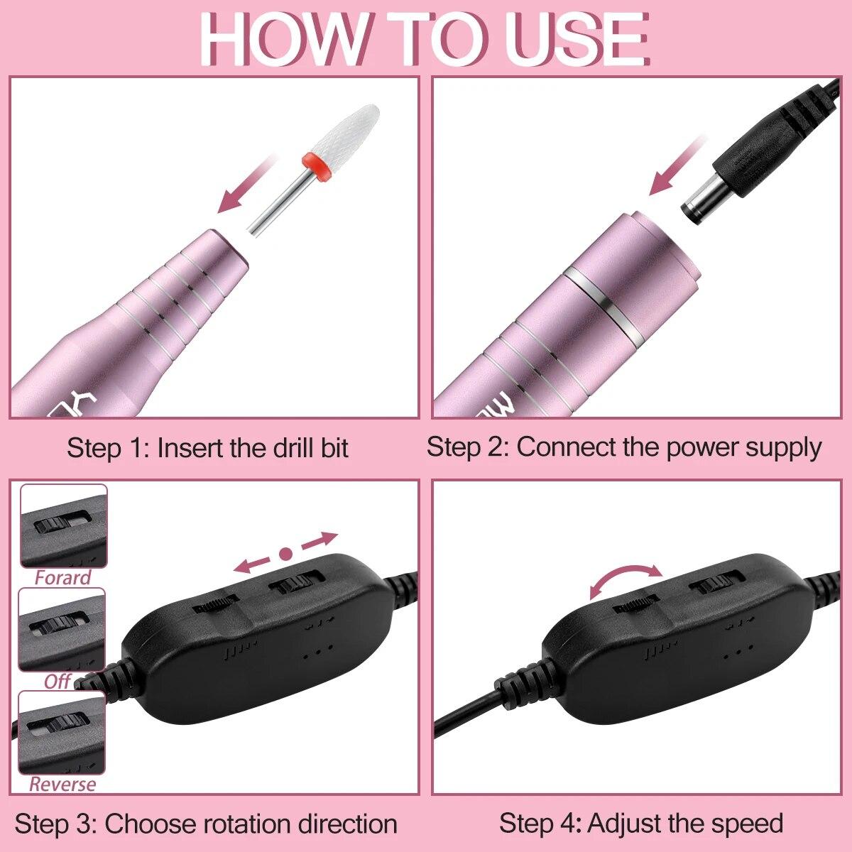 YOKEFELLOW 30000/35000RPM Nail Drill Machine Portable USB Low Noise for Cutting Manicure Machine Electric Salon Nail Equipment YOKEFELLOW 30000/35000RPM Nail Drill Machine Portable USB Low Noise for Cutting Manicure Machine Electric Salon Nail Equipment