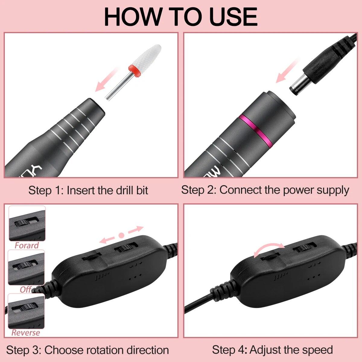 YOKEFELLOW 30000/35000RPM Nail Drill Machine Portable USB Low Noise for Cutting Manicure Machine Electric Salon Nail Equipment YOKEFELLOW 30000/35000RPM Nail Drill Machine Portable USB Low Noise for Cutting Manicure Machine Electric Salon Nail Equipment