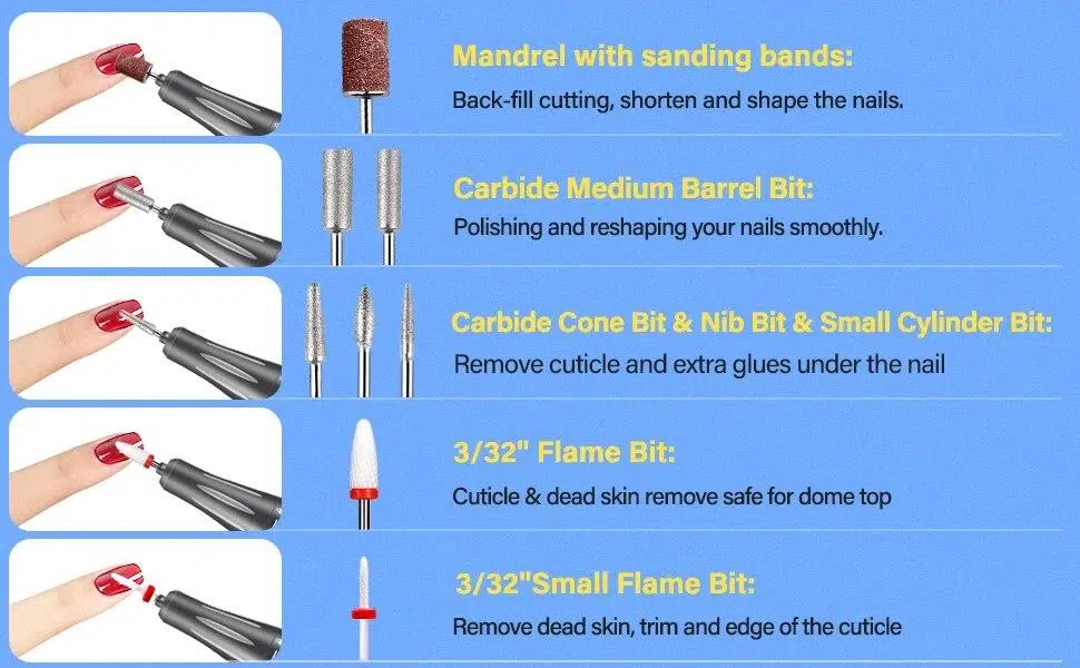 YOKEFELLOW 30000/35000RPM Nail Drill Machine Portable USB Low Noise for Cutting Manicure Machine Electric Salon Nail Equipment