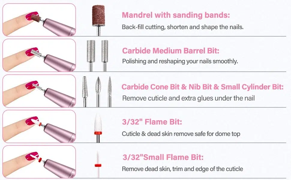 YOKEFELLOW 30000/35000RPM Nail Drill Machine Portable USB Low Noise for Cutting Manicure Machine Electric Salon Nail Equipment