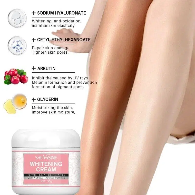 SAUVASINE Face Body Skin Bleaching Cream Whitening Brightening Moisturizing Soothing Repairing Lotion for Women Girls