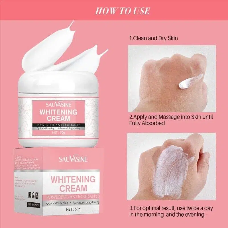 SAUVASINE Face Body Skin Bleaching Cream Whitening Brightening Moisturizing Soothing Repairing Lotion 