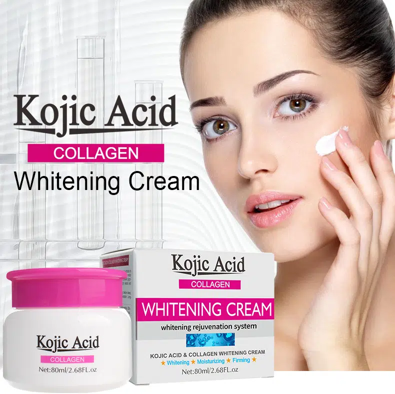 80ml Kojic Acid Collagen Whitening Cream Dark Skin Lightening Intimate Body Lotion Whitening Cream for Underarm Armpit Private Part 