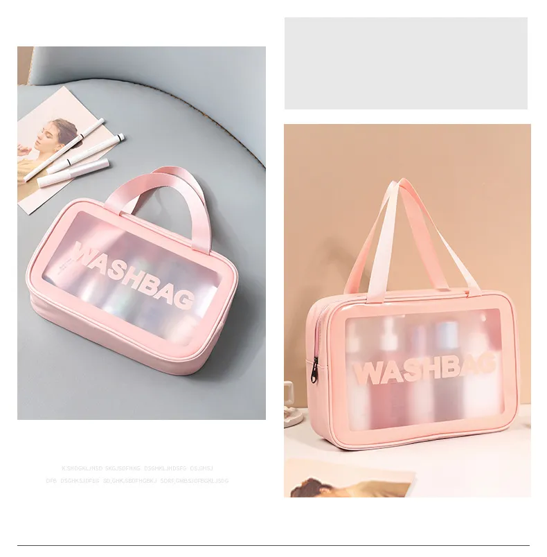 Portable Cosmetic Travel Bag Makeup Organizer Storage Pouch Case Waterproof Washbag Transparent Cosmetic Cases