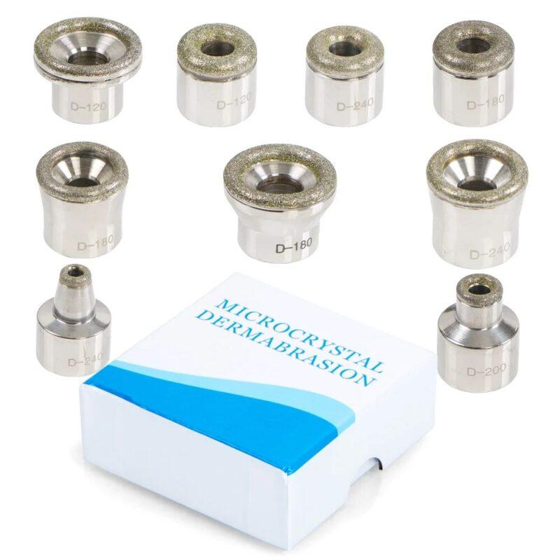9pcs Diamond Microdermabrasion Dermabrasion Tips Stainless Steel Filter Set Stainless Steel - Image 2