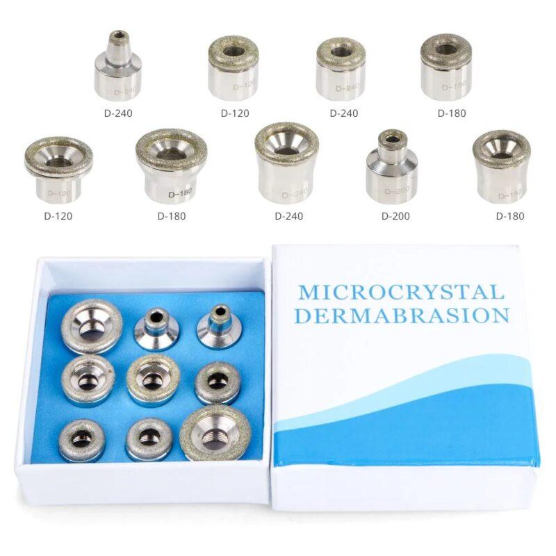 9pcs Diamond Microdermabrasion Dermabrasion Tips Stainless Steel Filter Set Stainless Steel