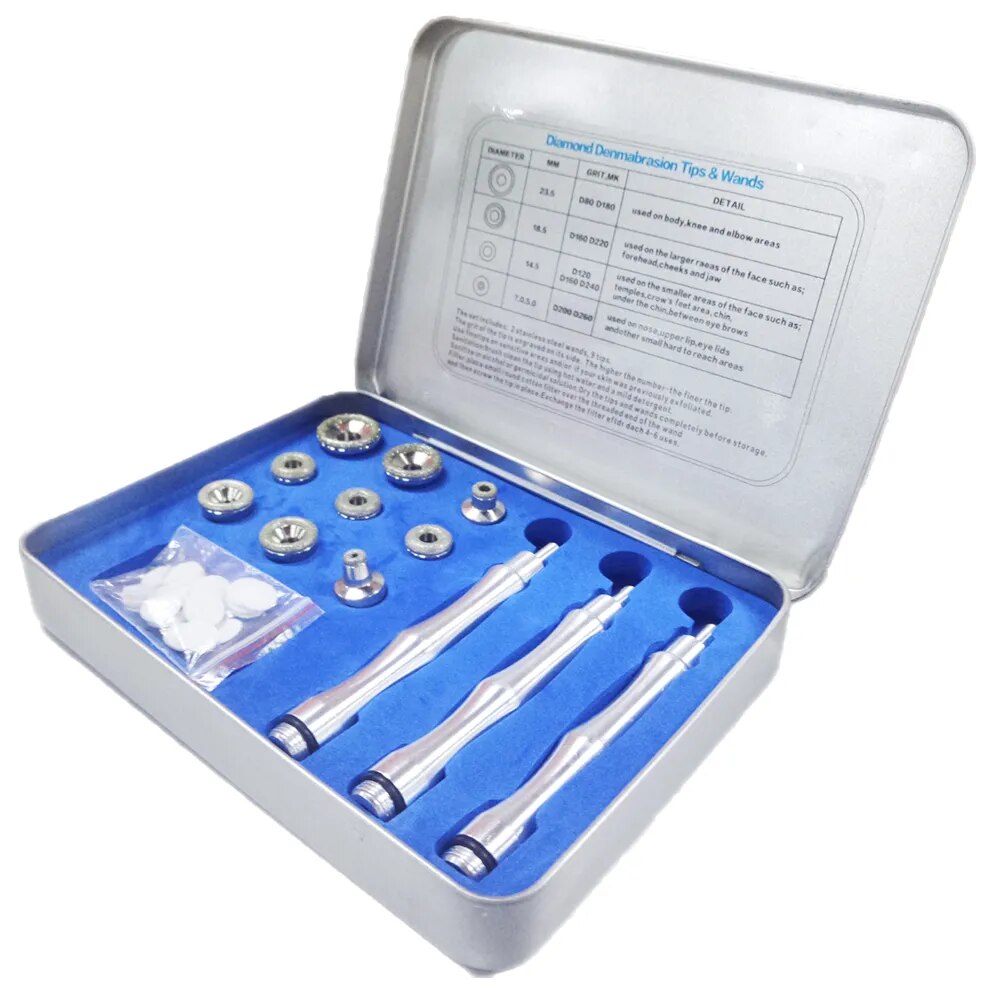 Diamond Microdermabrasion Dermabrasion 3 Wands 9 Tips for Facial Peeling BlackHead Remover Face Care tool Salon Beauty Machine