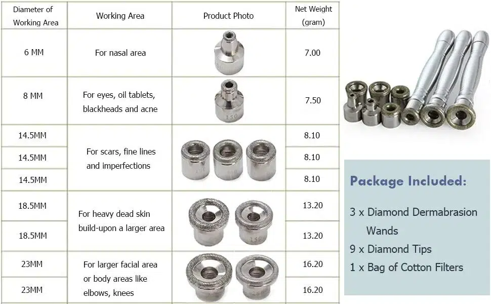 Diamond Microdermabrasion Dermabrasion 3 Wands 9 Tips for Facial Peeling BlackHead Remover Face Care tool Salon Beauty Machine