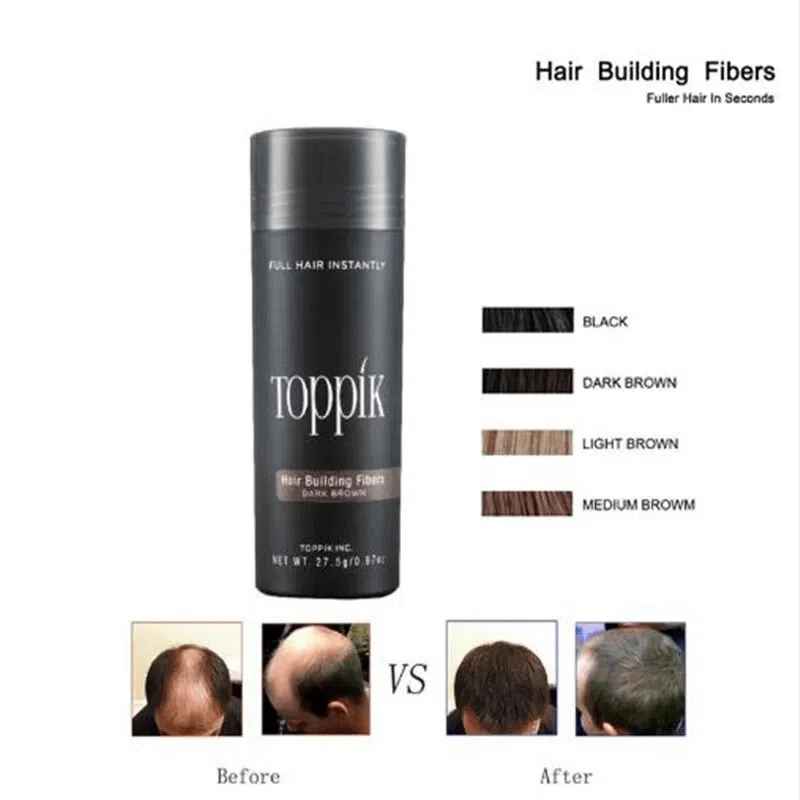 Toppik Hair Thickening Fibers Keratin Spray Hair Building Fiber Poudre 27.5g Instant Regrowth Powders Better Hair Loss Concealer