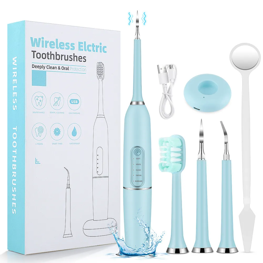 Waterproof Electric Toothbrush Ultrasonic Electric Sonic Dental Scaler Stain Tartar Calculus Remover Teeth Whitening Cleaning