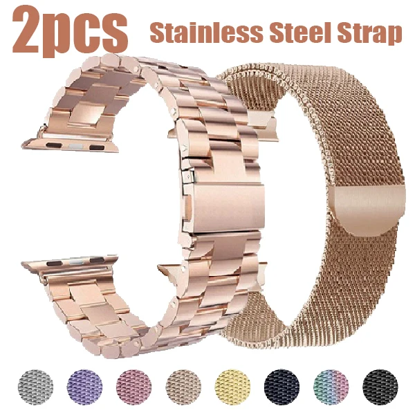 Stainless Steel Strap For Apple Watch Band 49mm 45mm 41mm 40mm 44mm Metal Correa Bracelet Belt iWatch series 7 6 5 SE Ultra