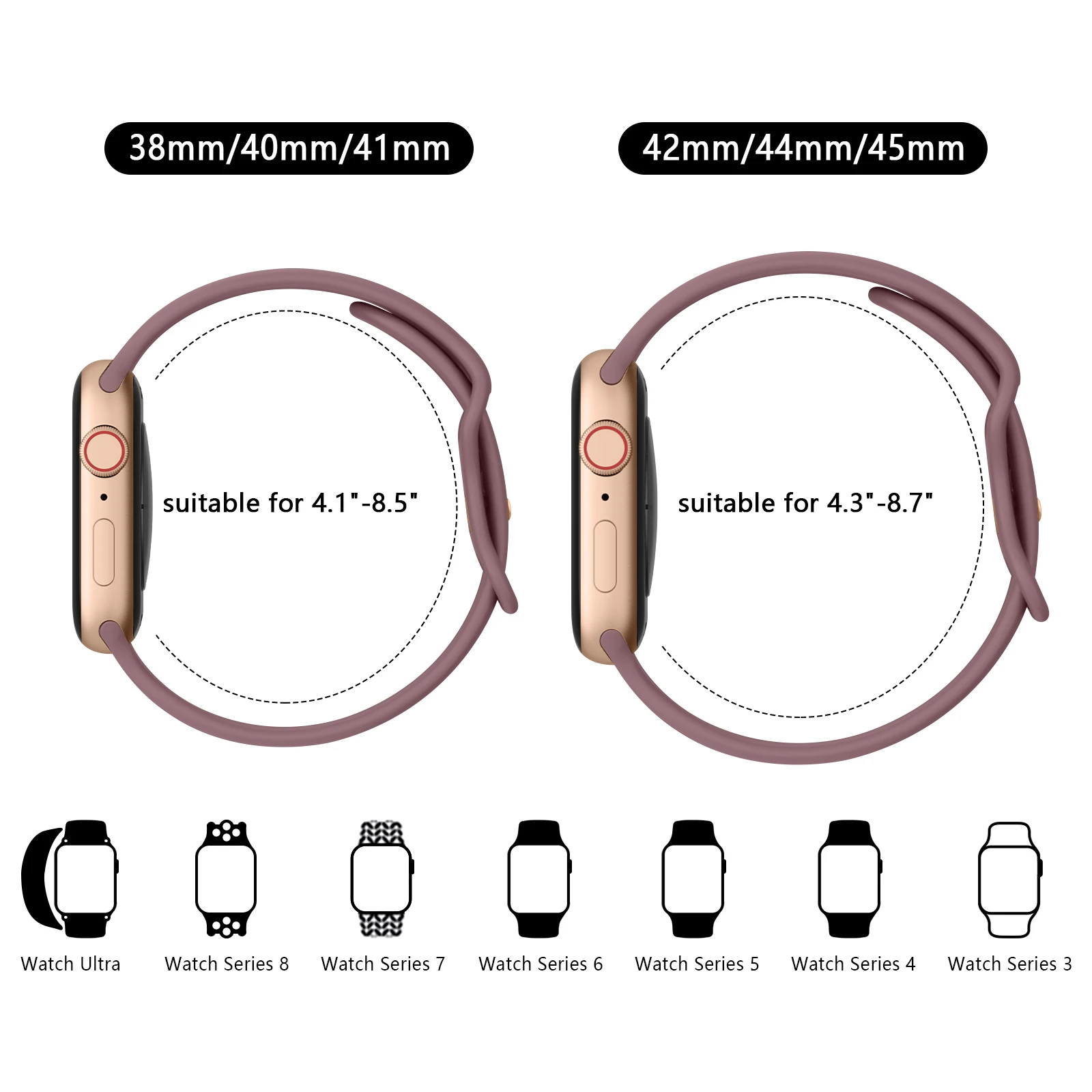 4 Pack Silicone Bands For Apple Watch Series Ultra SE 8 7 6 5 4 3 2 1 40mm 38mm 44mm 42mm 45mm 41mm 49mm Sport Strap Replacement