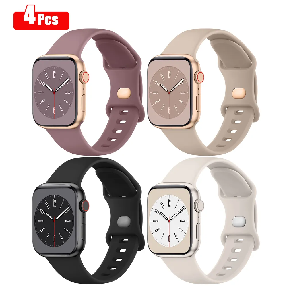 Silicone Bands For Apple Watch Series Ultra SE 8 7 6 5 4 3 2 1 40mm 38mm 44mm 42mm 45mm 41mm 49mm Sport Strap Replacement