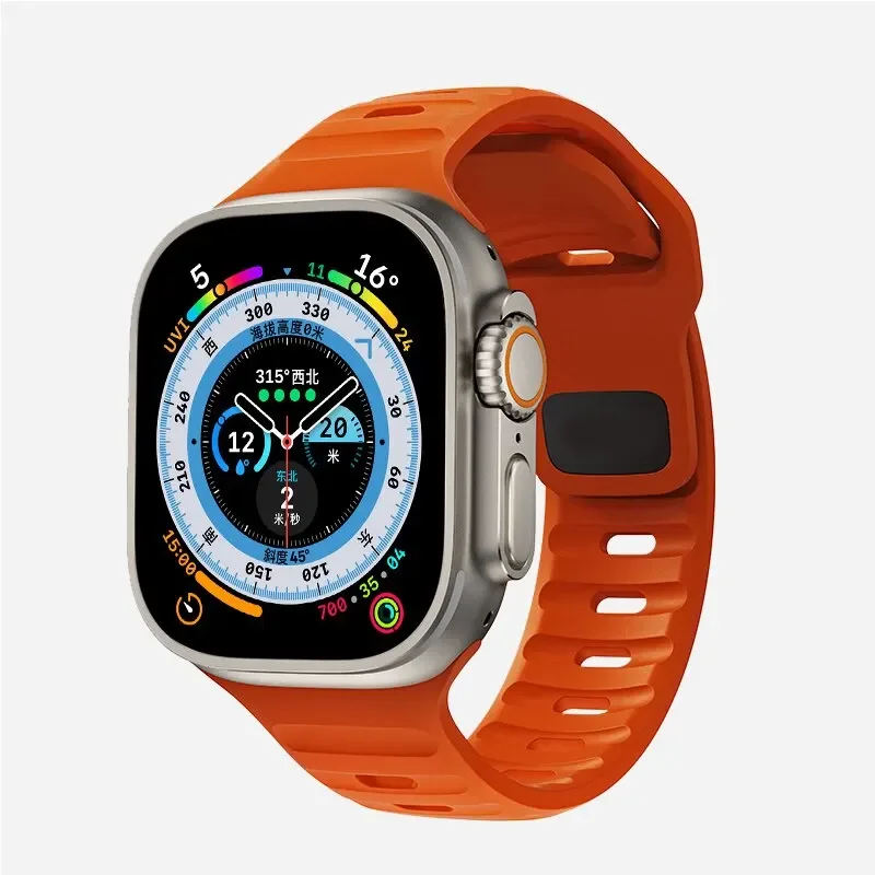 Soft Silicone Strap For Apple Watch Band Ultra 49mm 45mm 41mm 44mm 40mm 42mm 38mm Sport Watchband IWatch Bracelet Series 8 7 6 5