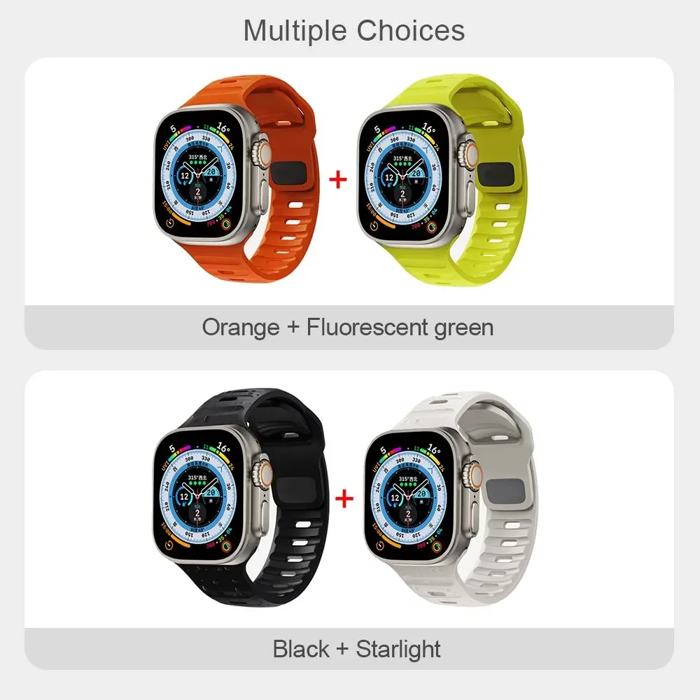 2Pack Soft Silicone Strap For Apple Watch Band Ultra 49mm 45 41 44 40mm 42mm 38mm Sport Watchband Iwatch Serise 8 7 6 5 Bracelet