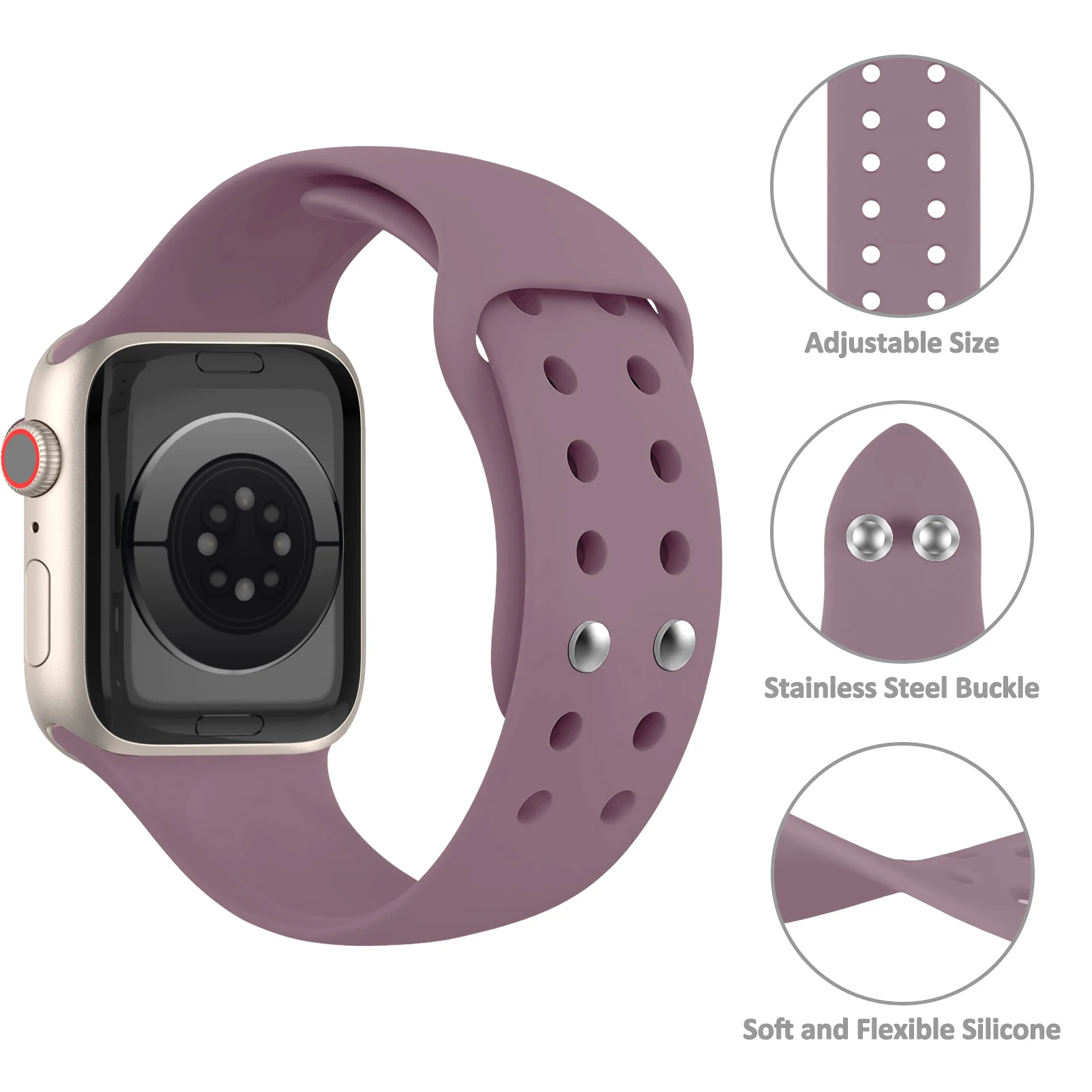 Silicone Strap For Apple Watch band 44mm 42mm 45mm 40mm 49mm 41mm accessories Correa bracelet iWatch Series 9 8 7 6 5 SE Ultra 2