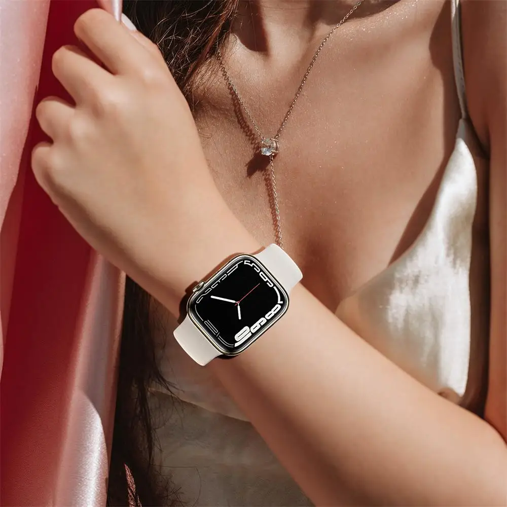 silicone Strap For Apple Watch Band 49/45/44/42/41/40/38mm wrist watchband Correa Bracelet IWatch Series 6 5 3 SE 7 8 ultra