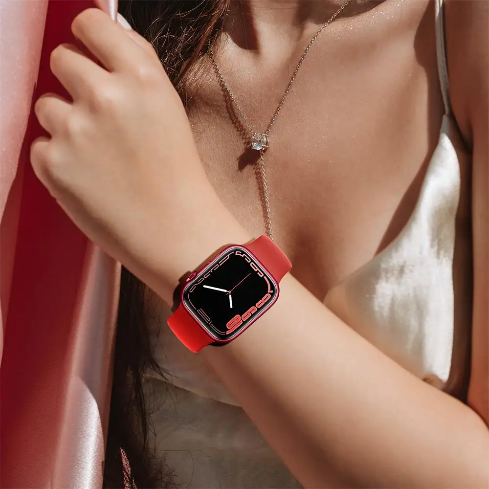 silicone Strap For Apple Watch Band 49/45/44/42/41/40/38mm wrist watchband Correa Bracelet IWatch Series 6 5 3 SE 7 8 ultra