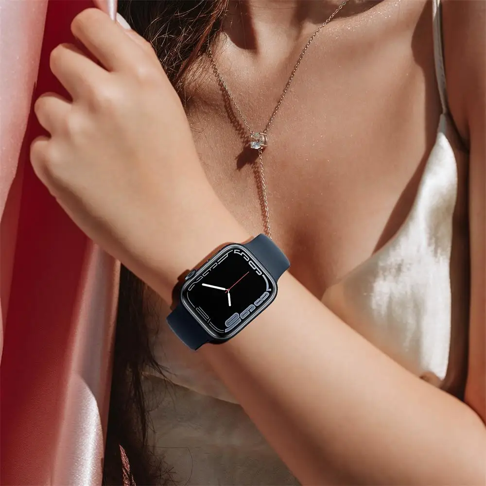 silicone Strap For Apple Watch Band 49/45/44/42/41/40/38mm wrist watchband Correa Bracelet IWatch Series 6 5 3 SE 7 8 ultra