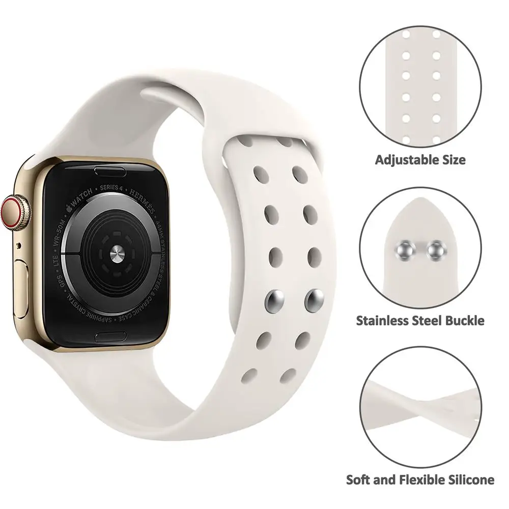silicone Strap For Apple Watch Band 49/45/44/42/41/40/38mm wrist watchband Correa Bracelet IWatch Series 6 5 3 SE 7 8 ultra