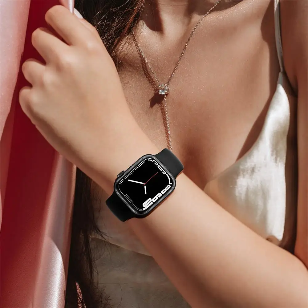silicone Strap For Apple Watch Band 49/45/44/42/41/40/38mm wrist watchband Correa Bracelet IWatch Series 6 5 3 SE 7 8 ultra