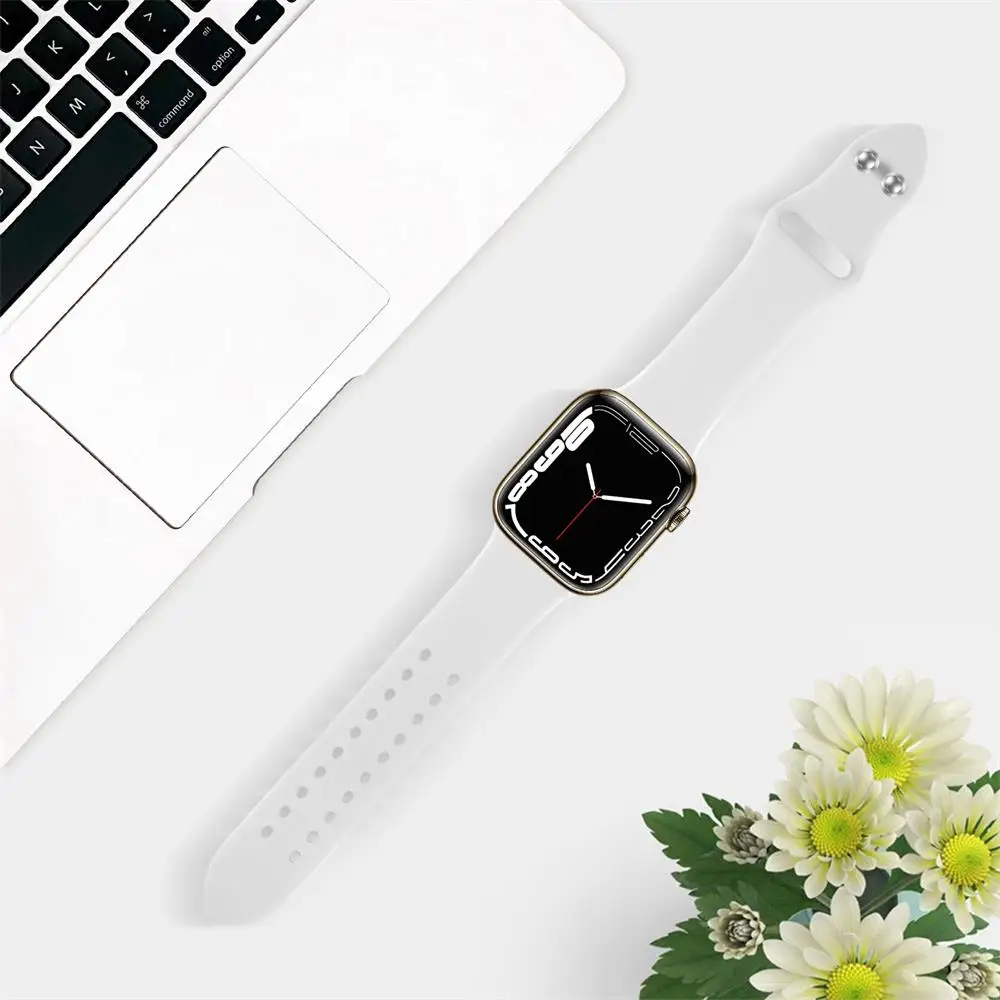 silicone Strap For Apple Watch Band 49/45/44/42/41/40/38mm wrist watchband Correa Bracelet IWatch Series 6 5 3 SE 7 8 ultra