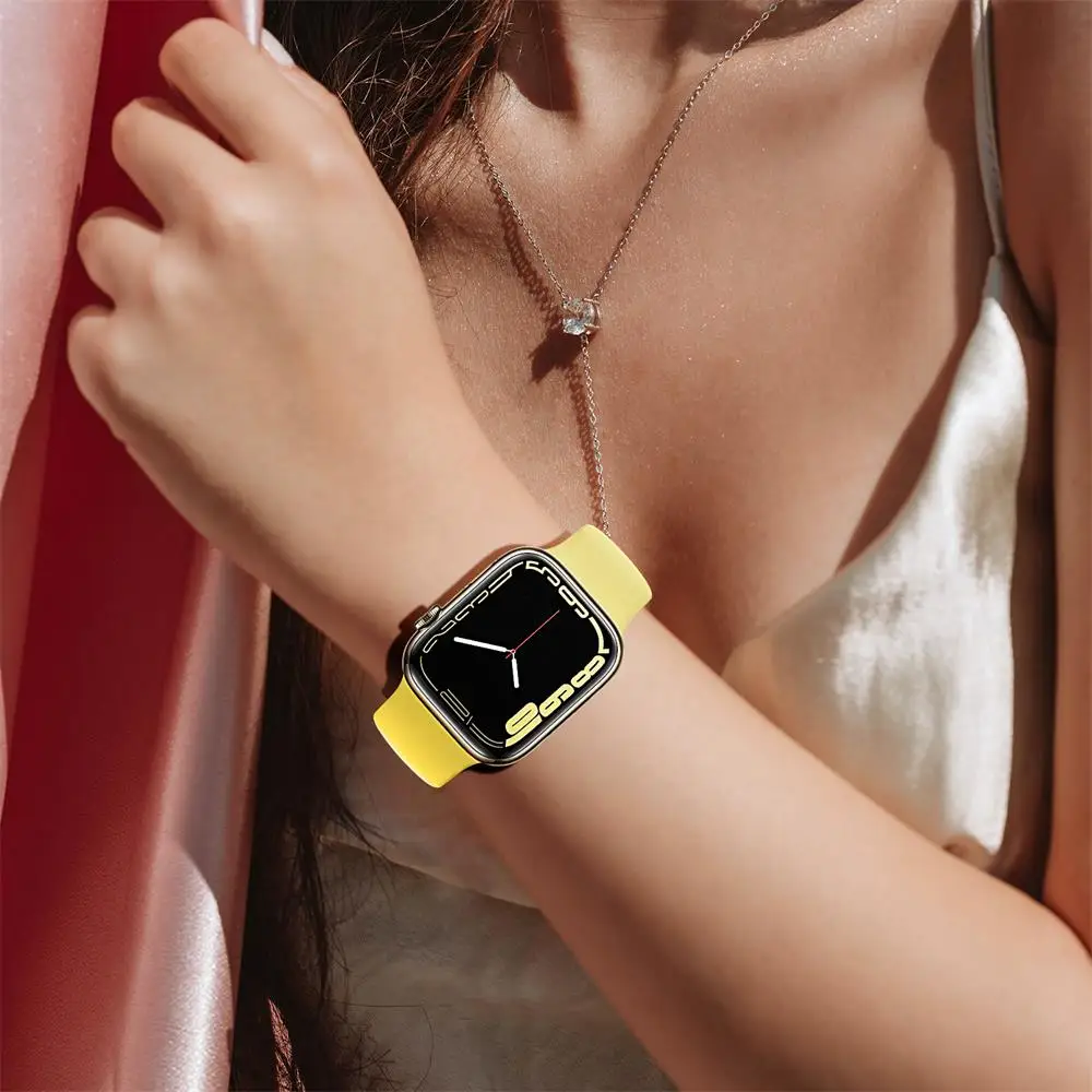 silicone Strap For Apple Watch Band 49/45/44/42/41/40/38mm wrist watchband Correa Bracelet IWatch Series 6 5 3 SE 7 8 ultra