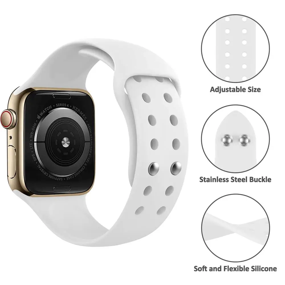 silicone Strap For Apple Watch Band 49/45/44/42/41/40/38mm wrist watchband Correa Bracelet IWatch Series 6 5 3 SE 7 8 ultra