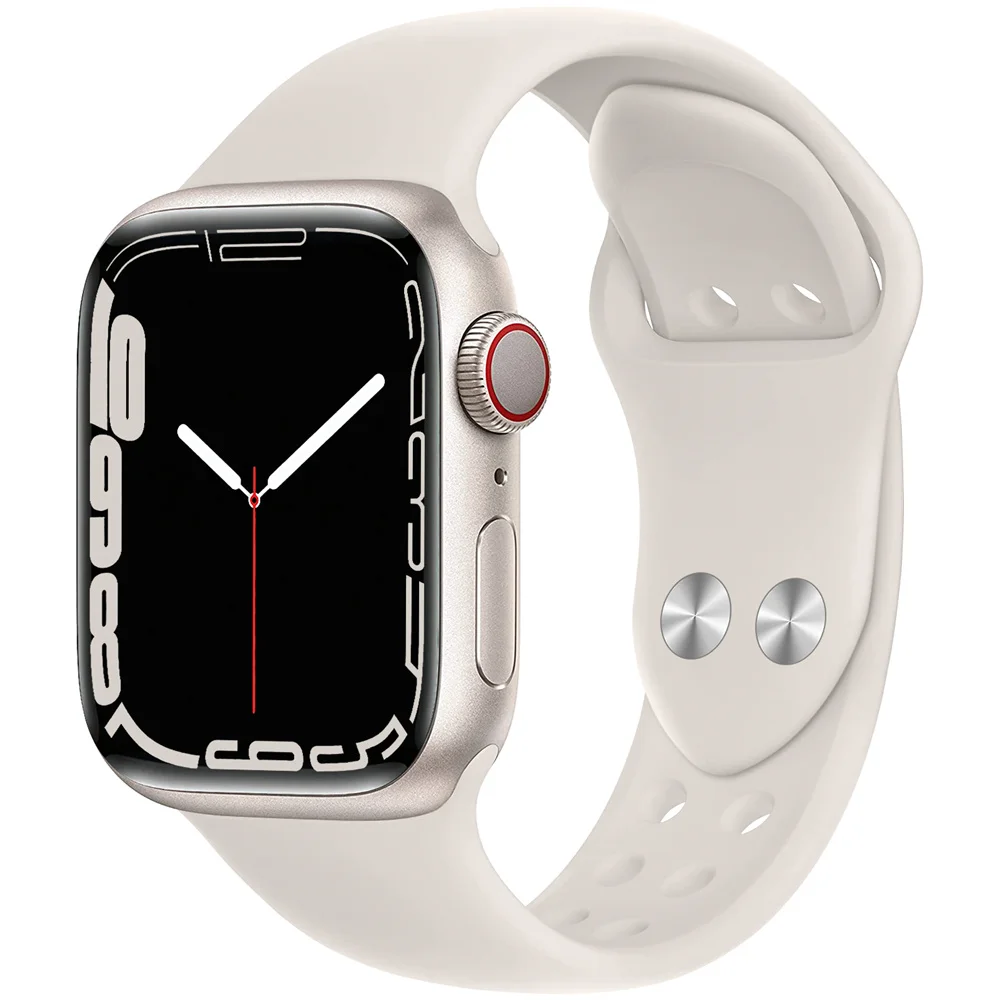 Apple Watch Strap Band 44mm 40mm 45mm 41mm 42mm 38mm 45 mm Double Buckle Silicone Correa Bracelet IWatch Serie 6 5 4 3 SE 7