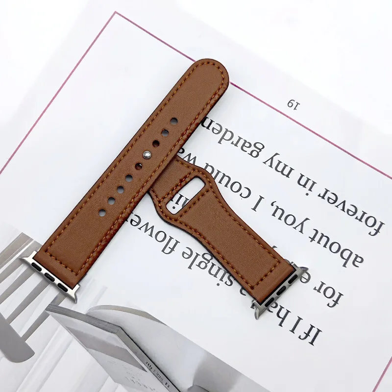 Business Real Leather Strap For Apple Watch Band 44mm 40mm 41mm 45mm 42mm 38mm 49mm Wrist Bracelet iWatch Series 8 se 7 6 5 4 9