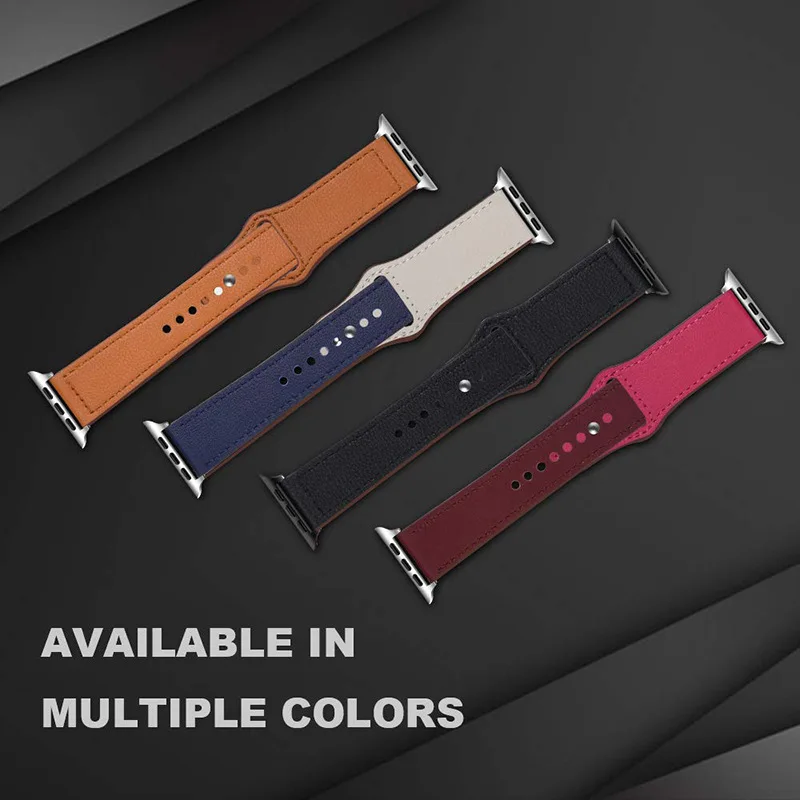 Business Real Leather Strap For Apple Watch Band 44mm 40mm 41mm 45mm 42mm 38mm 49mm Wrist Bracelet iWatch Series 8 se 7 6 5 4 9