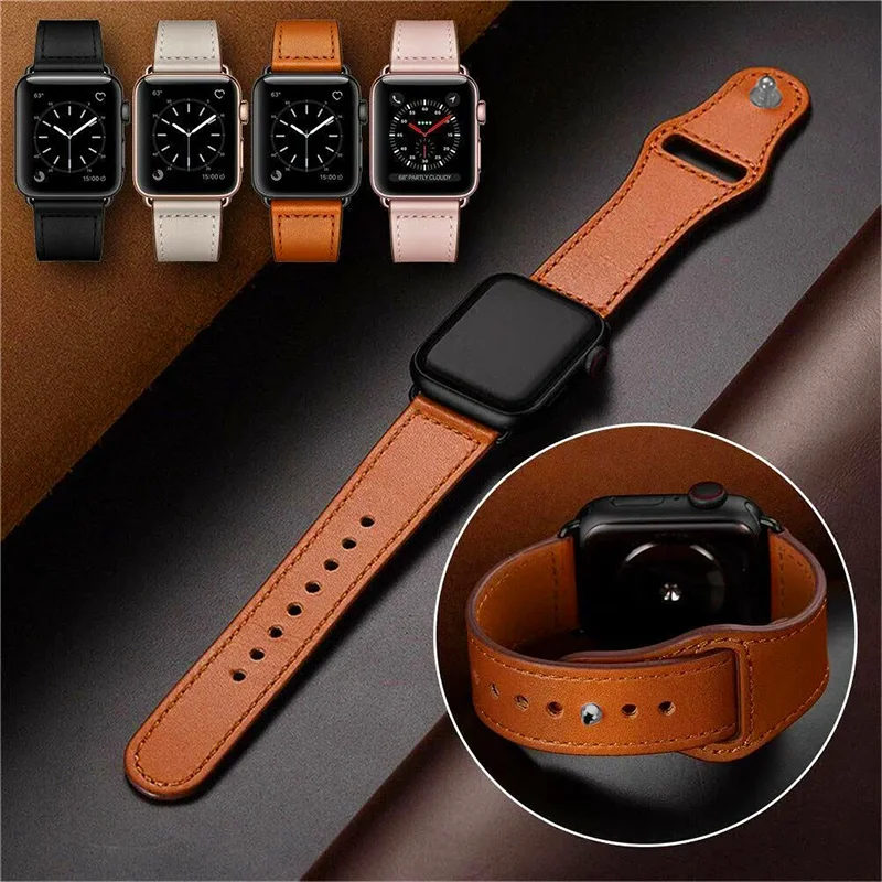 Real Leather Strap For Apple Watch Band 44mm 40mm 41mm 45mm 42mm 38mm 49mm Wrist Bracelet iWatch Series 8 se 7 6 5 4 3