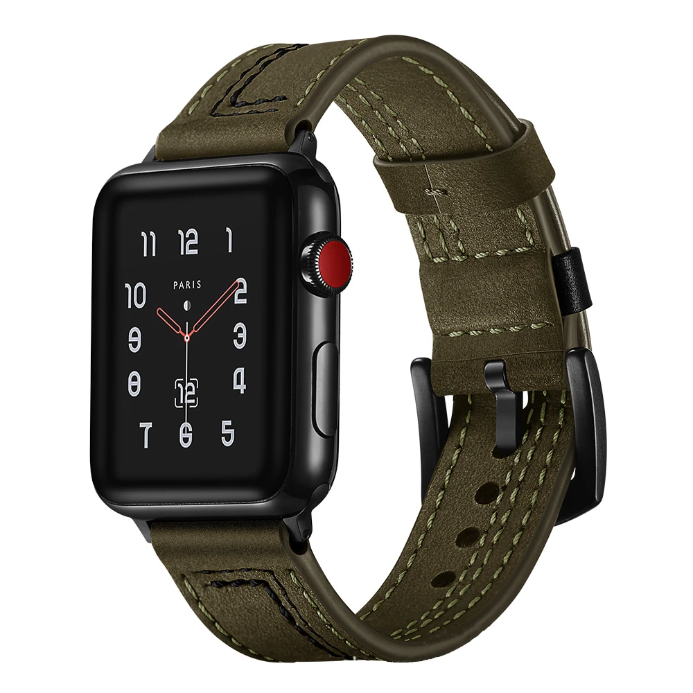 Leather Band For Apple Watch Ultra 38mm 42mm 44mm Correa 45mm/49mm Wrist Bracelet iWatch Series 8 7 3 4 5 6 Se 42mm/44mm Strap