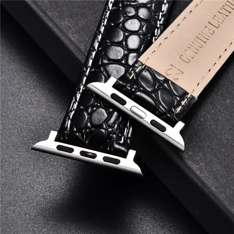 Crocodile Pattern Design Leather Watchbands for Apple Watch Ultra 8 7 6 SE 5 4 3 Watch Strap 49 45 44 42 41 40 38mm for iwatch